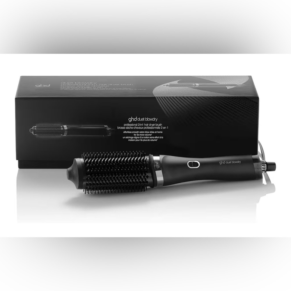 GHD Duet Blowdry Hair Dryer Brush Black 2-in-1 Wet to Blow Dried No Heat Damage